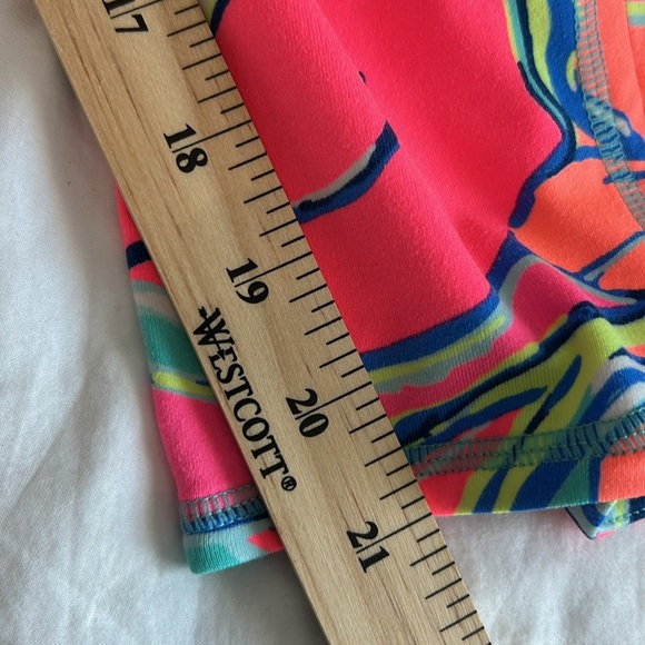 Lilly Pulitzer Weekender Cropped Luxletic Leggings Seaside Aqua Breezy Babe M - Picture 5 of 17